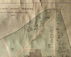 Packwood Graveyard North 1900 Plan of Packwood Graveyard (Northern part) from 1900